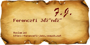 Ferenczfi Júnó névjegykártya